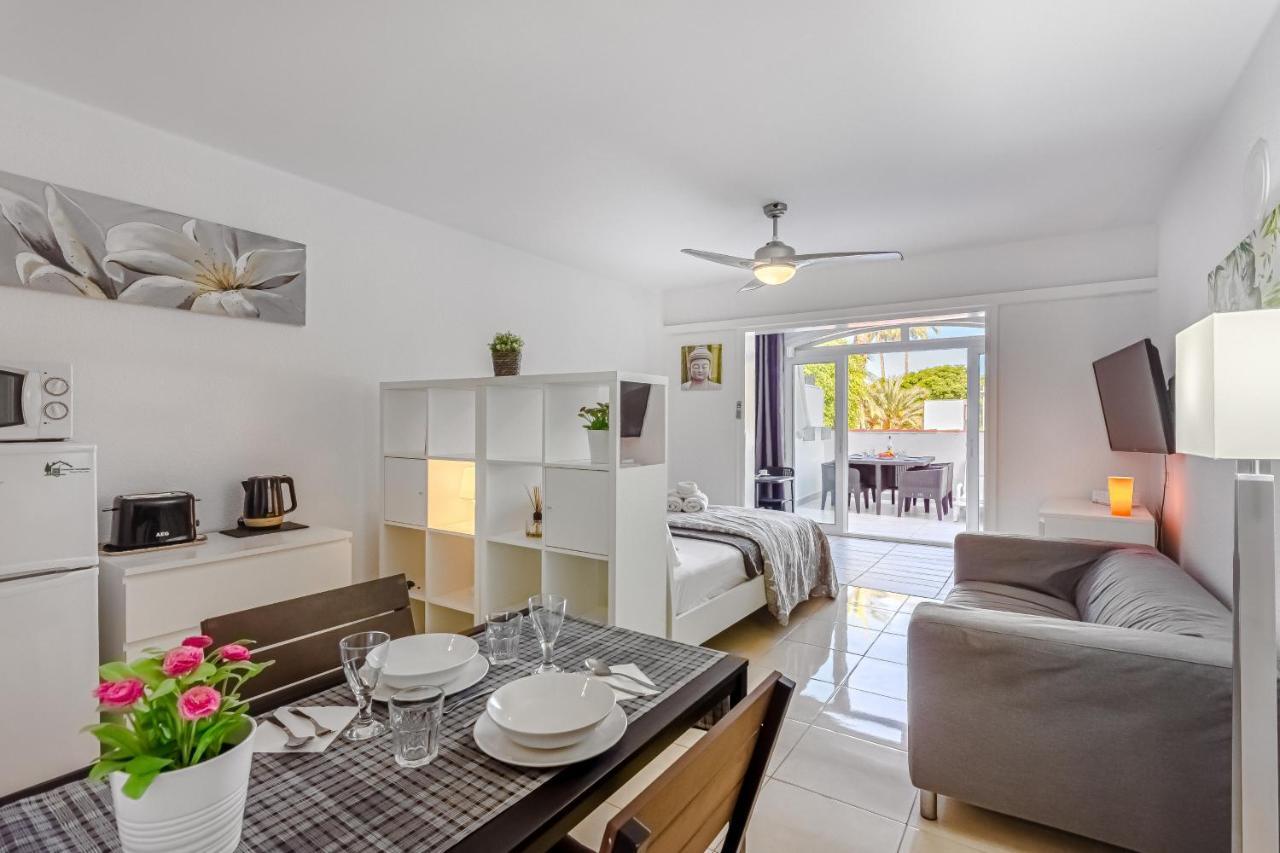 Fantastic Large Studio In Front Of Beach Heated Pool Wifi Arona  Eksteriør bilde